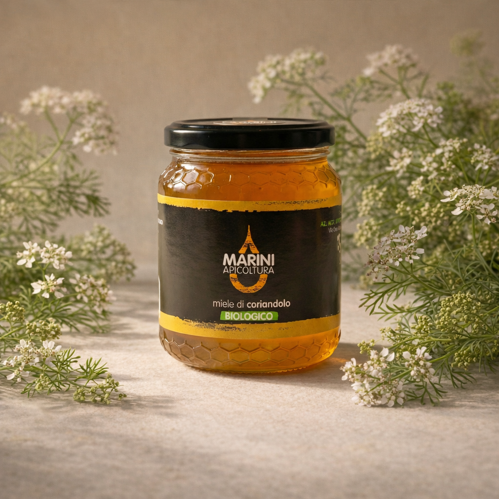 Miele bio di Coriandolo - Variante A botanica quadrata