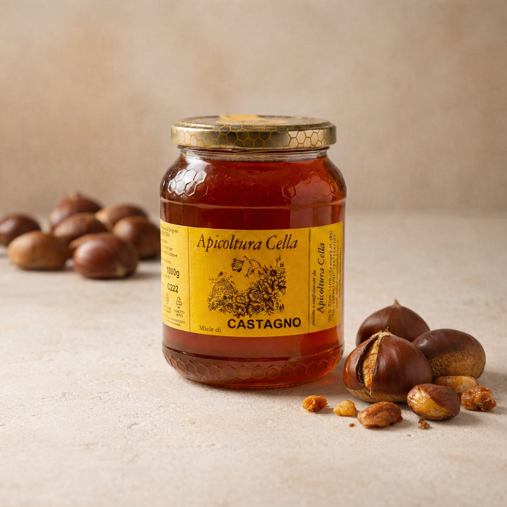 Miele Castagno - Variante B frutto botanico quadrata